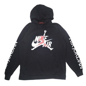 Nike Air Jordan Hoodie Men's XL Black Jumpman Sweatshirt Sleeve Hit BV6010-010